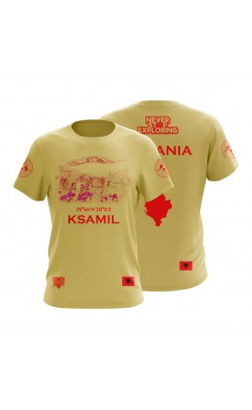 Albania summer souvenit t-shirt for men. Regular sizes from to 3XL. Amfanwear apparel