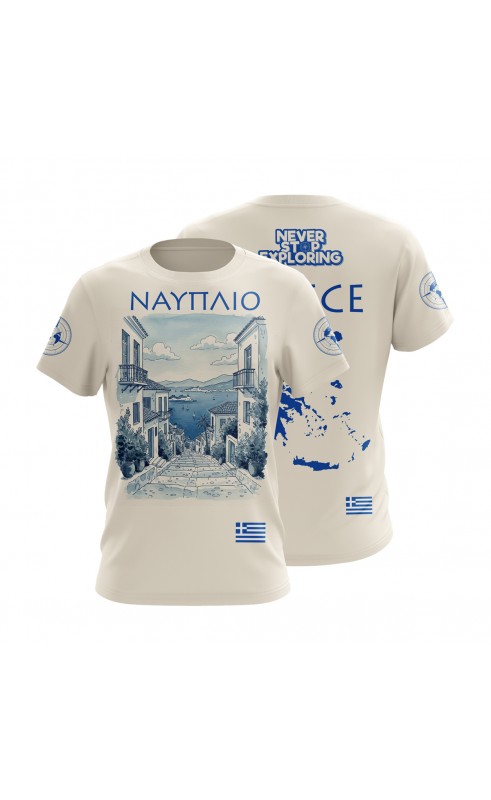 Greek souvenit men's t-shirt. Regular fit. Amfanwear summer sea tee. Ελλάδα travel