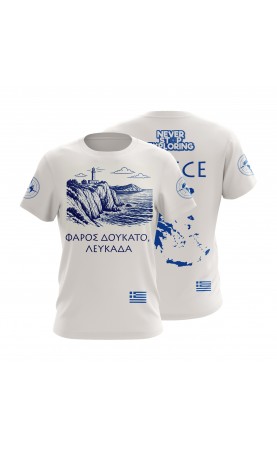 Lefkada Doukato Men's t-shirt. Regular fit sizes. Greek summer souvenir. Amfanwear.