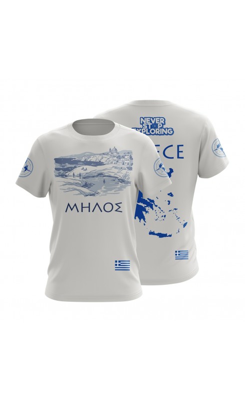 Greek souvenir Island men's t-shirt. Regular fit. Summer travel tee. Amfanwear.