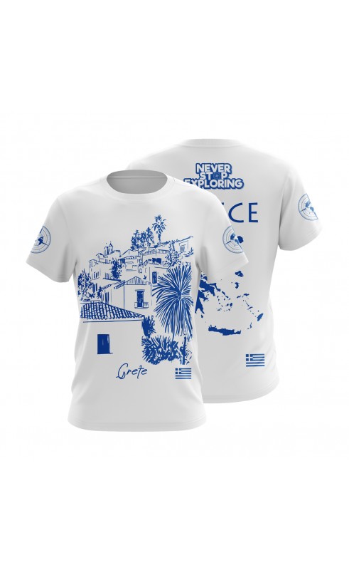 Crete Island summer beach outfit t-shirt. Regular fit sizing. Amfanwear. SS26 SS27