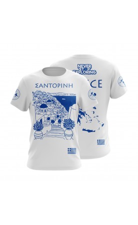 Santorini island famous destination t-shirt. Regular fit, greek souvenir tee
