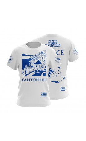 Σαντορίνη  Greece Santorini t-shirt. Men's regular fitting. Amfanwear. SS26 SS27