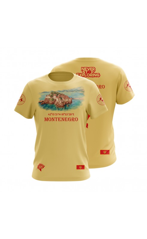 Montenegro Island Sveti Stefan t-shirt. Souvenir travel gift. Regular sizes.