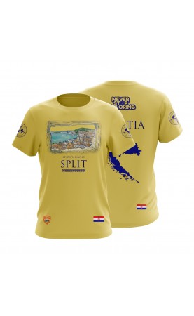Split Croatia Hrvatska t-shirt. Men's travel souvenir gift. Regular fit. Amfanwear SS26 summer spring apparel.