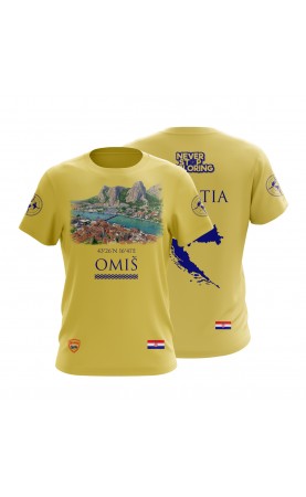 Omiš travel souvenir tourist t-shirt tee. Regular sizes. Made in EU apparel amfanwear.