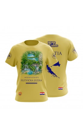 Plitvička Jezera Plitvice men's t-shirt. Regular sizes. Summer apparel souvenir.