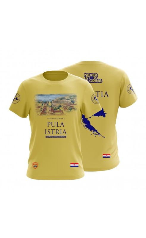Pula Istria  t-shirt souvenir gift summer apparel. Regular fit. Graphic pront design. Amfanwear