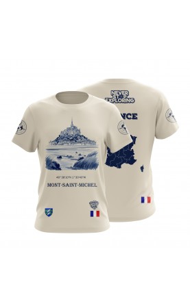 Mont-Saint-Michel travel souvenir t-shirt. Regular sizes. souvenir gift idea from France.  Regular sizing, graphic print
