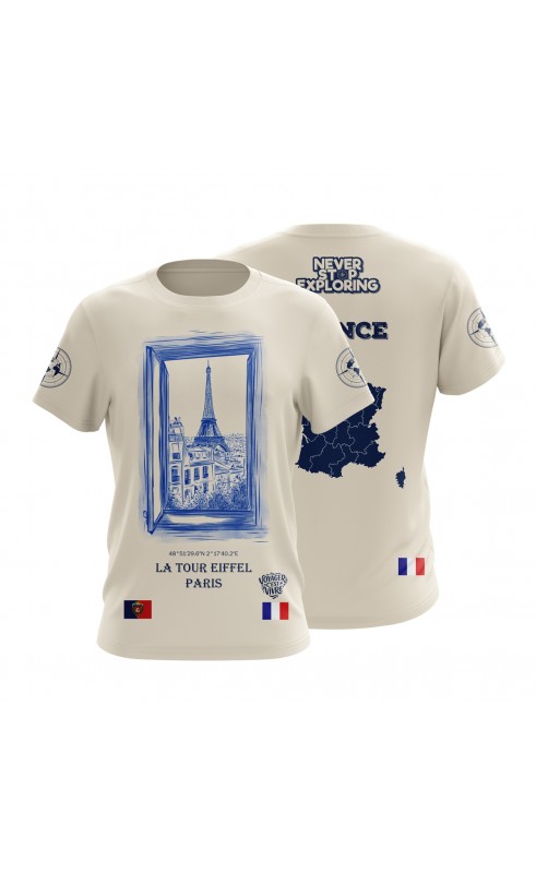 Paris La Tour Eiffel  souvenir travel tourist gift t-shirt. Regular sizes. Summer SS26 SS27 apparel tee.