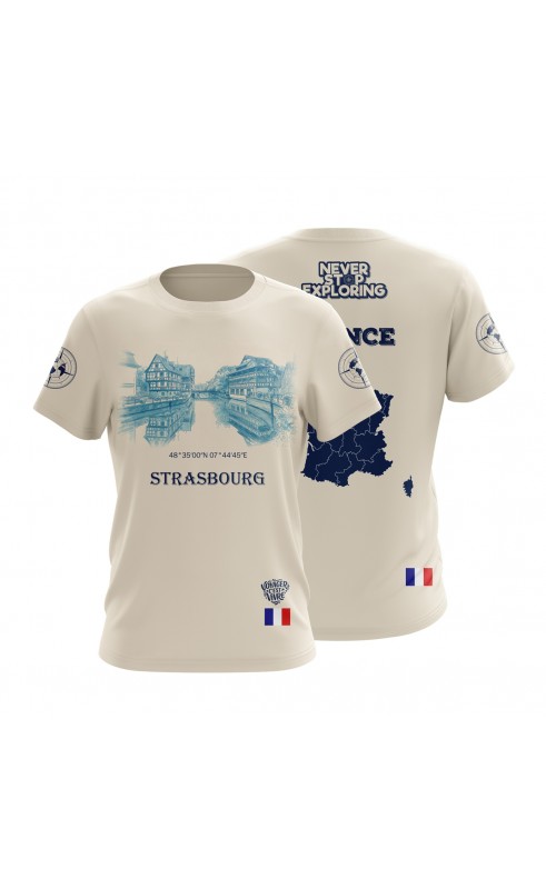 Strasbourg Alsace France Travel Souvenir T-shirt. Regular fit sizes. Amfanwear.