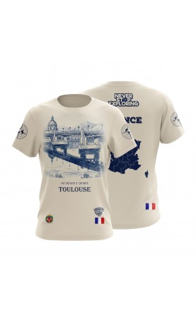 Toulouse  France souvenir t-shirt for men. Regular sizes. Amfanwear. Summer gift idea