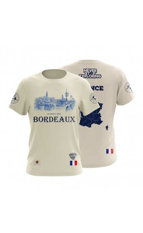 Bordeaux Gironde  Nouvelle-Aquitaine t-shirt for men. Regular sizing fit. Summer gift idea