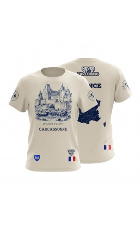 Carcassonne fort Aude t-shirt souvenir gift idea. Travel tee, regular fit summer apparel.