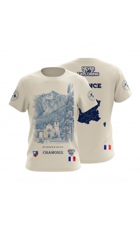 Chamonix Mont-Blanc French Alps France Travel Souvenir T-shirt. Regular fit sizing. Summer gift idea.