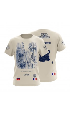 Lyon  France t-shirt for traveller. Souvenir gift idea, regular sizes.Amfanwear.