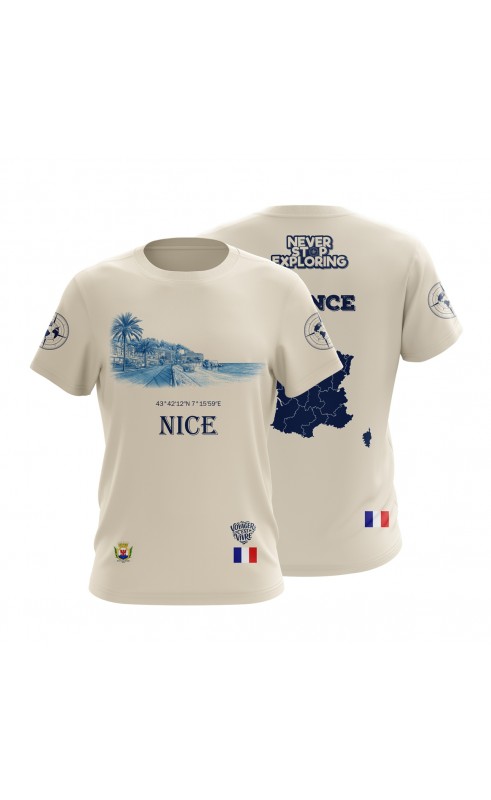 Nice promenade des anglais souvenir vacation t-shirt. Regular sizes. Amfanwear.