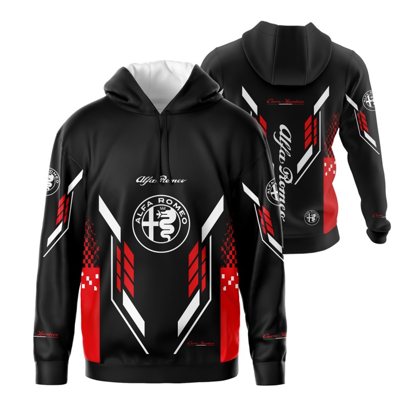 Alfa Romeo Sublimation Long Sleeve Hoodie Sweatshirt Blouse Racing Motorsport