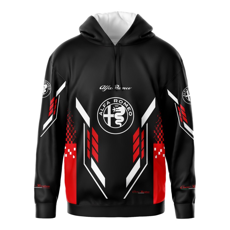 Alfa Romeo Sublimation Long Sleeve Hoodie Sweatshirt Blouse Racing Motorsport
