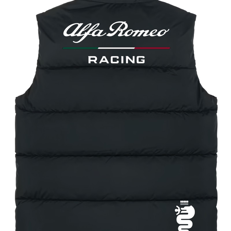 Alfa Romeo Men's Black Gilet, Sleeveless Vest Racing, Motorsport Graphic Design