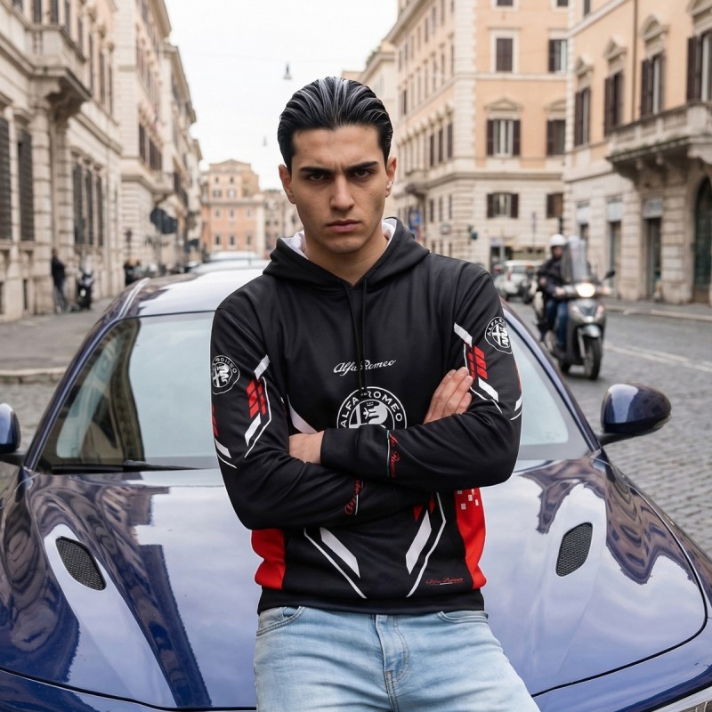 Alfa Romeo Sublimation Long Sleeve Hoodie Sweatshirt Blouse Racing Motorsport