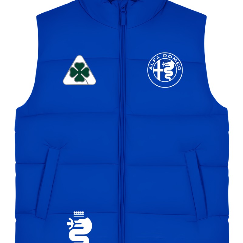 Alfa Romeo Men's Blue Gilet, Sleeveless Vest Racing, Motorsport Graphic Design