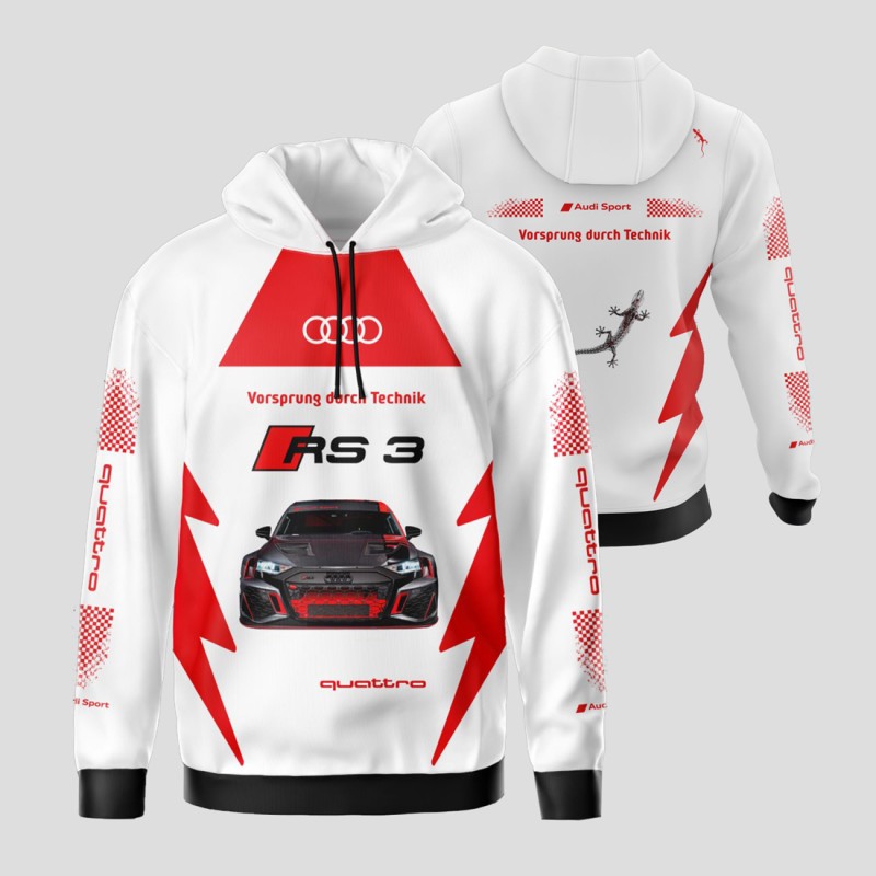 Auto Sport Sublimation Long Sleeve Hoodie Sweatshirt Blouse Racing RS3 German Car 002
