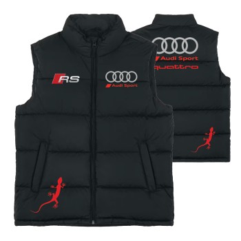 Auto Car Black Gilet, Sleeveless Vest Racing, Motorsport Graphic German Automotive 006