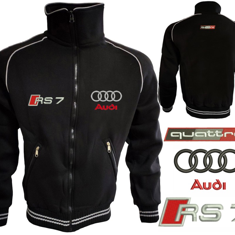 Auto Sport RS7 Quattro Fleece Jacket Embroidered Logos Racing Sweatshirt Fleece Top