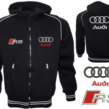 Auto Sport RS Fleece Jacket With Hood Embroidered Logos Racing Sweatshirt Fleece Top