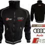 Auto Sport RS Quattro Fleece Jacket Embroidered Logos Racing Sweatshirt Fleece Top