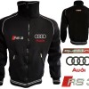 Auto Sport RS3 Quattro Fleece Jacket Embroidered Logos Racing Sweatshirt Fleece Top