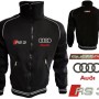 Auto Sport RS3 Quattro Fleece Jacket Embroidered Logos Racing Sweatshirt Fleece Top