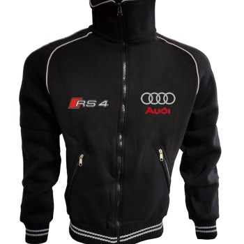 Auto Sport RS4 Quattro Fleece Jacket Embroidered Logos Racing Sweatshirt Fleece Top