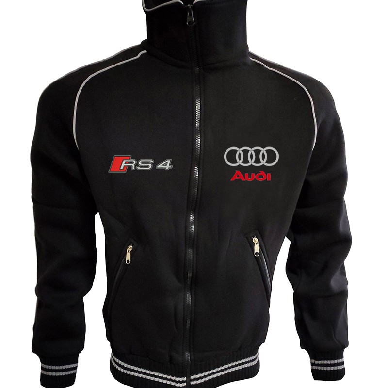 Auto Sport RS4 Quattro Fleece Jacket Embroidered Logos Racing Sweatshirt Fleece Top