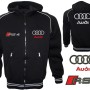 Auto Sport RS4 Fleece Jacket With Hood Embroidered Logos Racing Sweatshirt Fleece Top