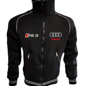 Auto Sport RS5 Quattro Fleece Jacket Embroidered Logos Racing Sweatshirt Fleece Top