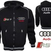 Auto Sport RS7 Fleece Jacket With Hood Embroidered Logos Racing Sweatshirt Fleece Top