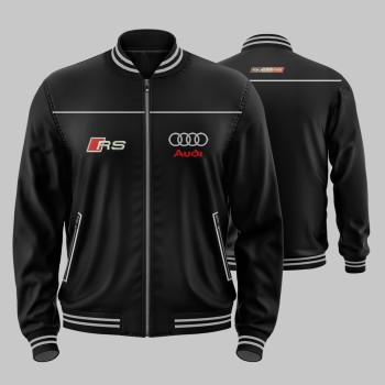 Auto Sport RS Quattro Car Outer Jacket Bomber Embroidered Logos Racing Driver Apparel