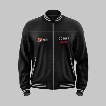 Auto Sport RS Quattro Car Outer Jacket Bomber Embroidered Logos Racing Driver Apparel