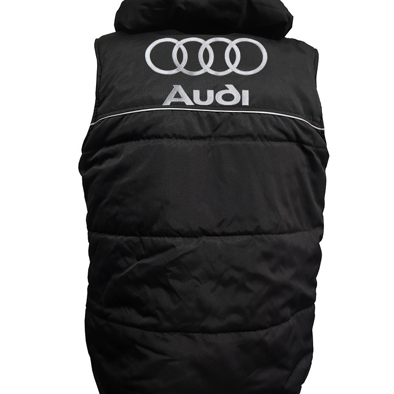 Auto Car Gilet, Sleeveless Vest With Hood Racing, Motorsport, Embroidered Logos S-line 001