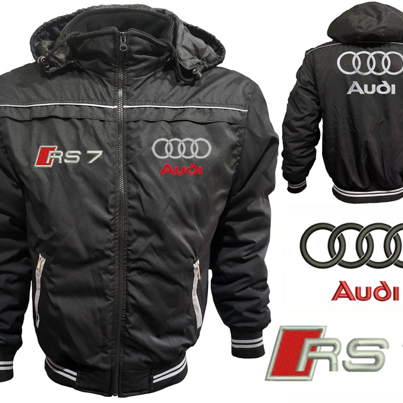 Auto RS7 Car Outer Jacket With Removable Hood Embroidered Logos Racing Driver Apparel