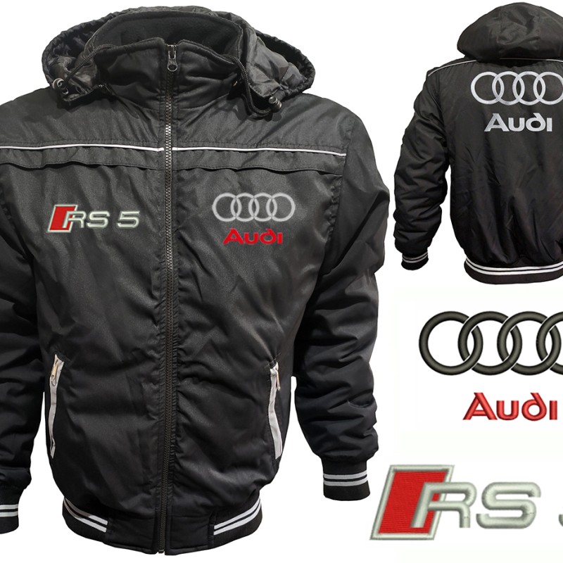 Auto RS5 Car Outer Jacket With Removable Hood Embroidered Logos Racing Driver Apparel