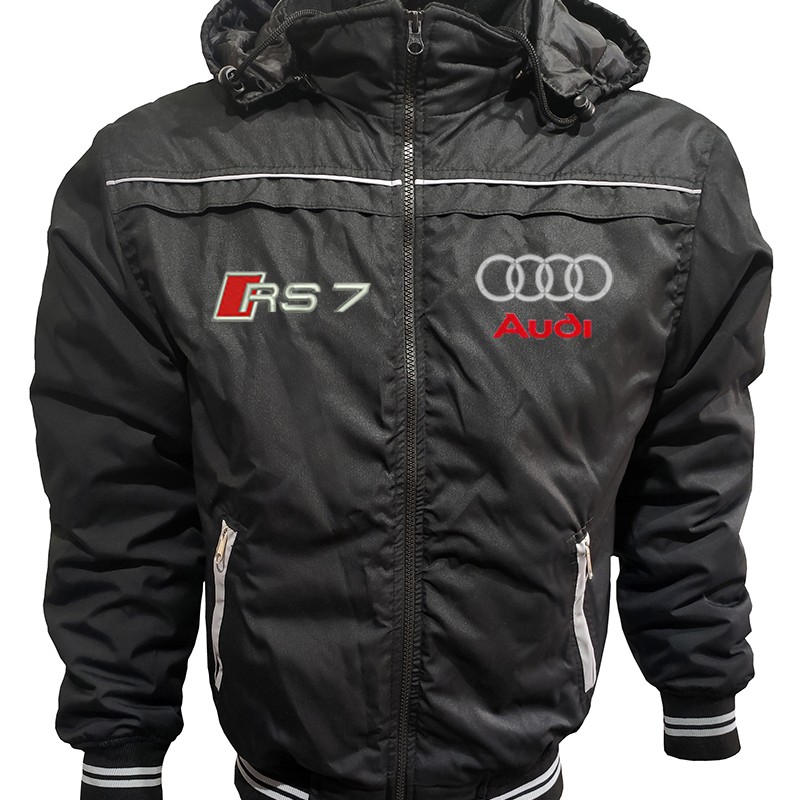 Auto RS7 Car Outer Jacket With Removable Hood Embroidered Logos Racing Driver Apparel