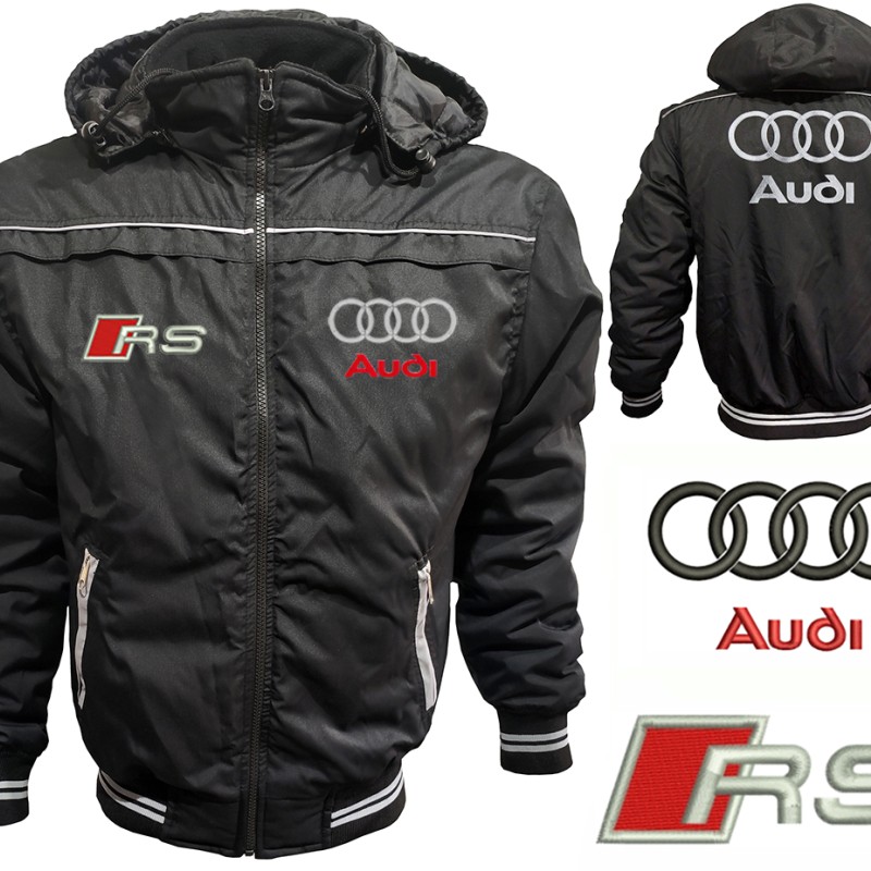 Auto RS Car Outer Jacket With Removable Hood Embroidered Logos Racing Driver Apparel