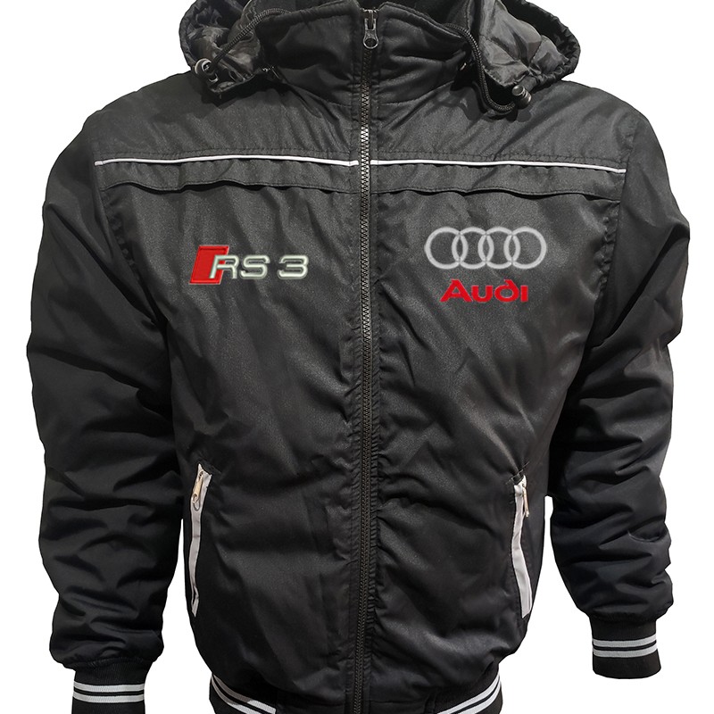 Auto RS3 Car Outer Jacket With Removable Hood Embroidered Logos Racing Driver Apparel