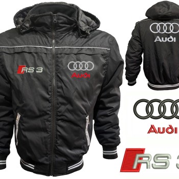 Auto RS3 Car Outer Jacket With Removable Hood Embroidered Logos Racing Driver Apparel