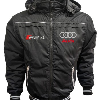 Auto RS4 Car Outer Jacket With Removable Hood Embroidered Logos Racing Driver Apparel