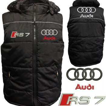 Auto RS7 Car Gilet, Sleeveless Vest With Hood Racing, Motorsport, Embroidered Logos 002