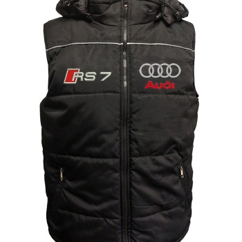 Auto RS7 Car Gilet, Sleeveless Vest With Hood Racing, Motorsport, Embroidered Logos 002
